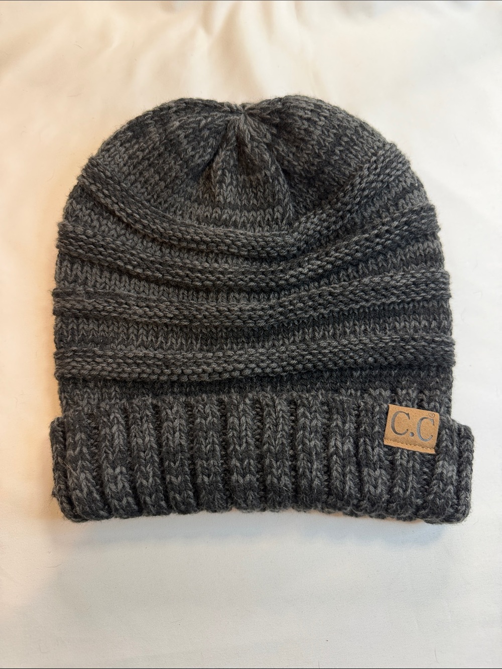 C.C Kids Dark Gray Cable Knit Beanie